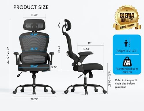 Szerokie krzesło biurowe z podgłówkiem